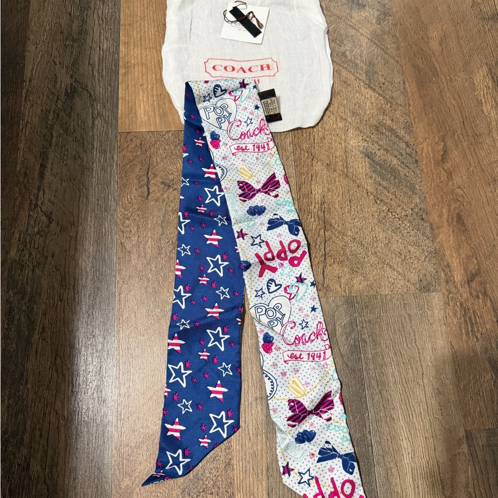 Coach POPPY Reversible Scarf - Twilly 100% Silk